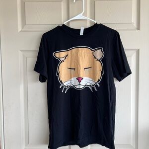 Bella Canvas Black Tee with Shrek the Cat Graphic